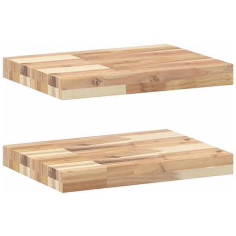 Mensole da Parete 2 pz 60x30x4 cm Legno Acacia Non Trattato - Foto 1