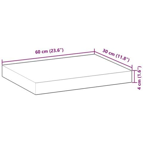 Mensole da Parete 2 pz 60x30x4 cm Legno Acacia Non Trattato - Foto 9