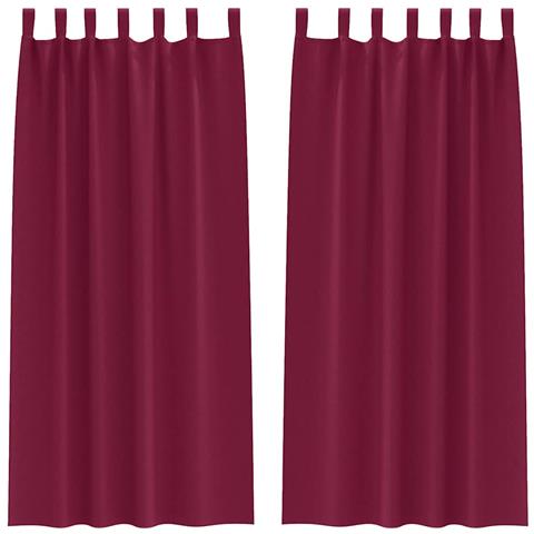 Tende con tende 2 pcs Rosso Vino Poliestere - Foto 1