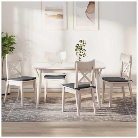 Cuscini per Seduta 4 pcs Grigio scuro 40 x 40 x 3 cm Tessuto - Foto 2