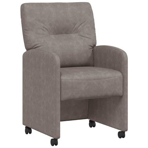 Sedie da Pranzo con Ruote 2 pcs Grigio 57 x 67 x 95 cm - Foto 1