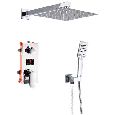 Set miscelatore doccia, Blackswan, tipo M178, modello cromato, con 2 vie e doccia SPA, misura 20 cm - Foto 1