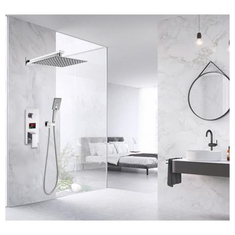 Set miscelatore doccia, Blackswan, tipo M178, modello cromato, con 2 vie e doccia SPA, misura 20 cm - Foto 2