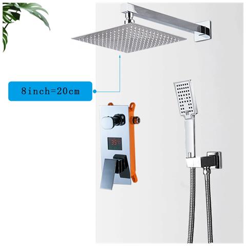 Set miscelatore doccia, Blackswan, tipo M178, modello cromato, con 2 vie e doccia SPA, misura 20 cm - Foto 4