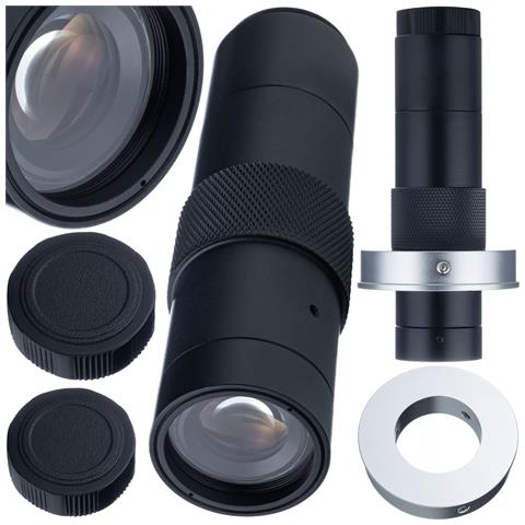 Obiettivo Microscopico C-mount Optizoom 1x-150x - Zoom 1:15, Distanza 50-1000mm, Adattatore 30-50mm, Peso 195g - Foto 1