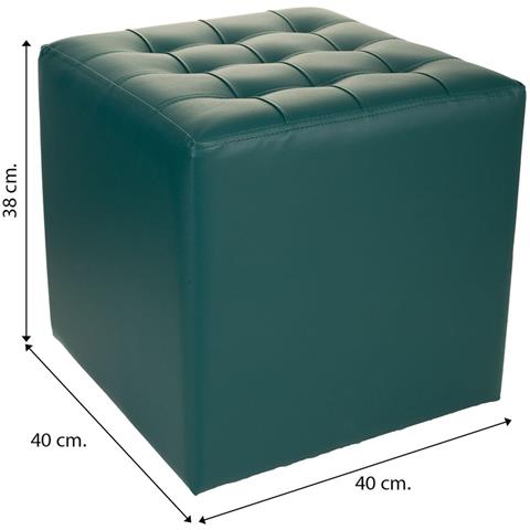 Sgabello Imbottito Verde 40x40x38h - Foto 5