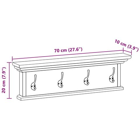 Appendiabiti da parete Naturale 70 x 10 x 20 cm - Foto 9