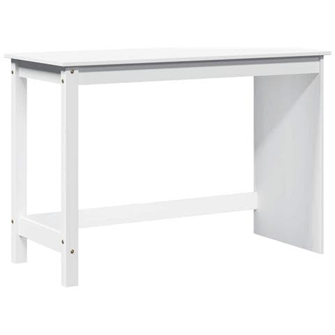 Scrivania Bianco 112 x 50 x 75 cm Legno di Pino Massello - Foto 1