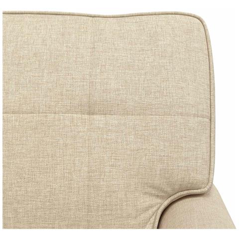 Chaise Lounge con cuscino Crema 91 x 157 x 91 cm Tessuto - Foto 9