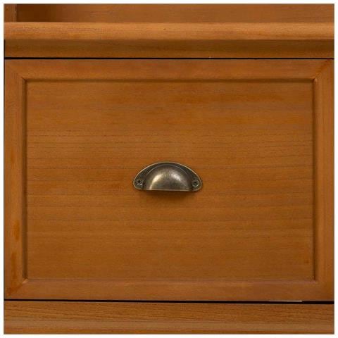 Appendiabiti Da Mobile Da Ingresso In Legno Con Sgabello Marrone 92x39,5x184 - Foto 8