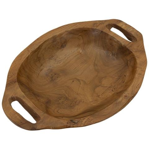 Ciotola Svuotatasche Wan In Teak Riciclato Con Manici 37x26,5x7 Cm — Pezzo Unico - Foto 2