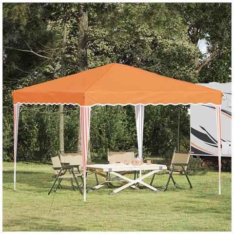Tenda per feste a pop-up 288 x 288 x 245 cm Arancione - Foto 2