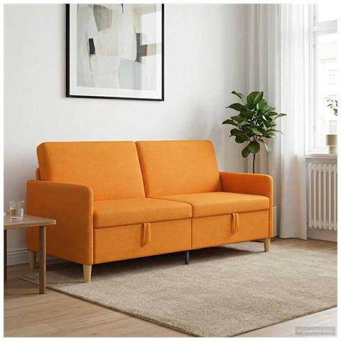 Divano con Storage Giallo Scuro 192 x 78 x 87 cm Poliestere - Foto 2
