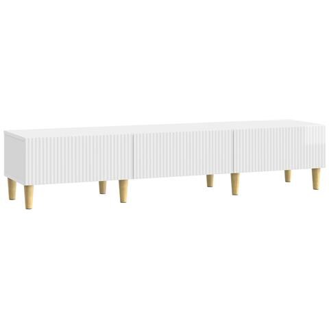 Mobile TV Bianco Lucido 147 x 34,5 x 30 cm Legno ingegnerizzato - Foto 1