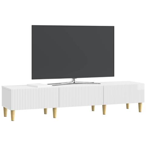 Mobile TV Bianco Lucido 147 x 34,5 x 30 cm Legno ingegnerizzato - Foto 2