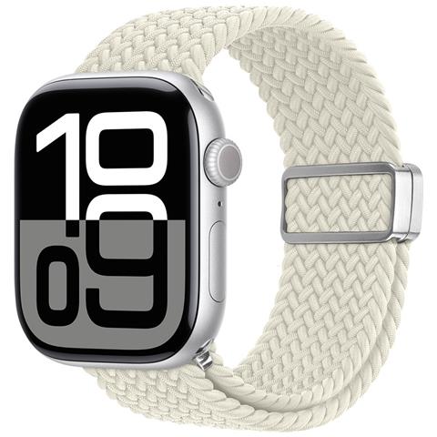 Cinturino Orologio per Apple Watch Series 11 10 42mm - Nylon, Bianco Stellare - Foto 2