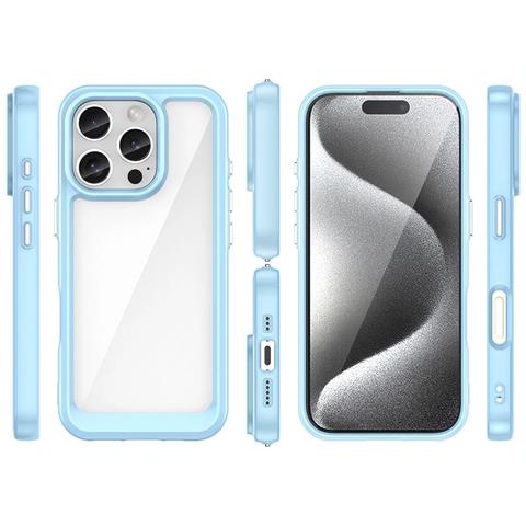 Custodia Cosmos Con Telaio In Gel Per Iphone 16 Pro - Blu - Foto 2