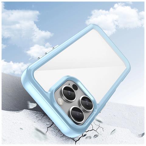 Custodia Cosmos Con Telaio In Gel Per Iphone 16 Pro - Blu - Foto 3