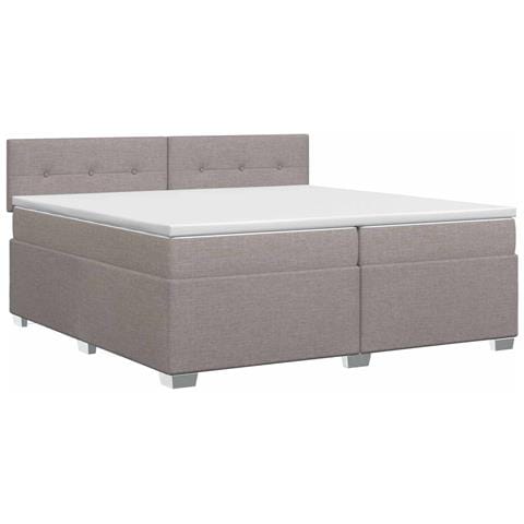 Letto box spring con materasso Tortora 200 x 200 cm Tessuto - Foto 1