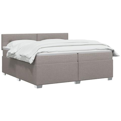Letto box spring con materasso Tortora 200 x 200 cm Tessuto - Foto 10