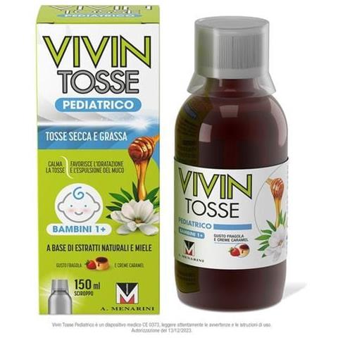 Vivin Tosse Pediatrico Sciroppo per Tosse Secca e Grassa Gusto Fragola e Creme Caramel 150 ml - Foto 1