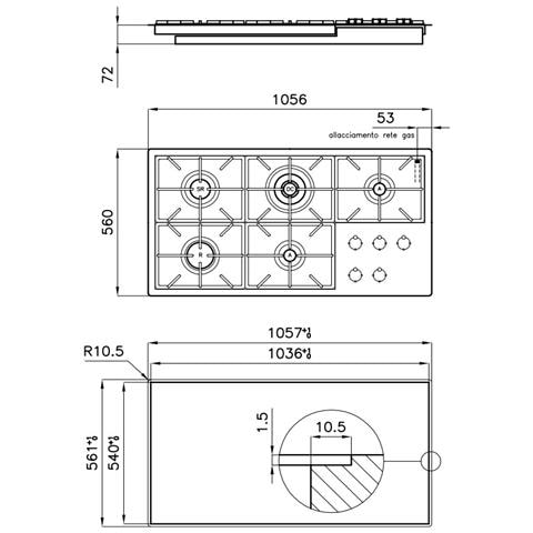 Piano Cottura Milano Gs5 Star Ft - 7638 000 - Foto 3