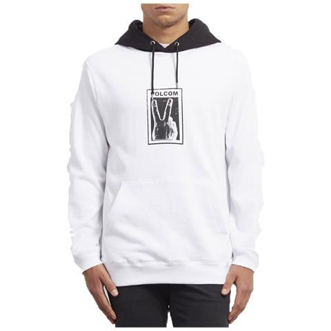 VOLCOM - Felpa Uomo Con Cappuccio Reload - Taglia: L - Colore: Bianco Nero  - ePRICE