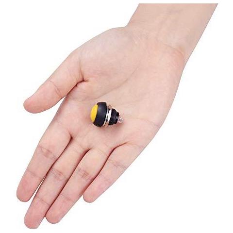 18pcs 12mm Momentaneo Interruttore Di Pulsante Impermeabile Interruttore Horn 3a 125v Lockless Mini Rotonda On Off Self-pulsante Di Ripristino Interruttore Per Arduino Raspberry Pi Lampada Da Tavolo Campanello (6 Colori) - Foto 2