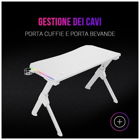 Bureau Gamer Mgd Rgb (blanc) - Foto 1