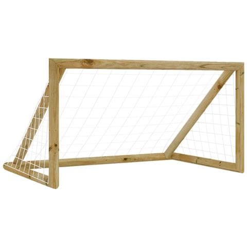 Porta da Calcio con Rete 160x80x100 cm Legno di Pino Impregnato - Foto 1