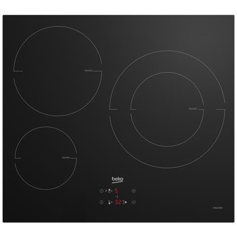 BEKO Piano Cottura HII63405MT a Induzione 3 Zone Cottura da 58 cm Colore Nero BEKO Piano Cottura HII63405MT a Induzione 3 Zone Cottura da 58 cm Colore Nero