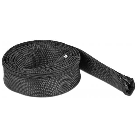 Manicotto intrecciato con cerniera lampo 2 m x 50 mm nero - Foto 1