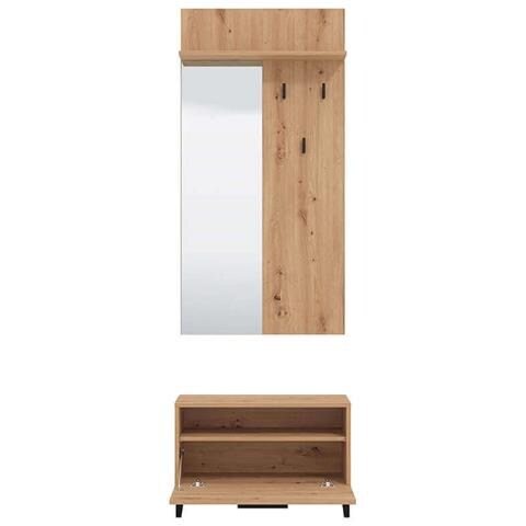 Lumie - Set Mobile Ingresso Appendiabiti Con Specchio E Contenitore - Foto 4