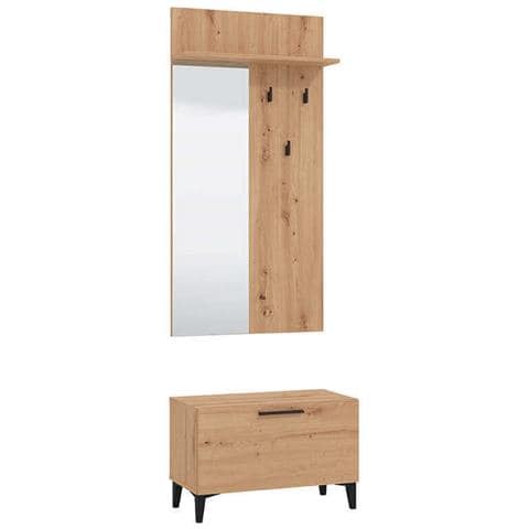 Lumie - Set Mobile Ingresso Appendiabiti Con Specchio E Contenitore - Foto 1