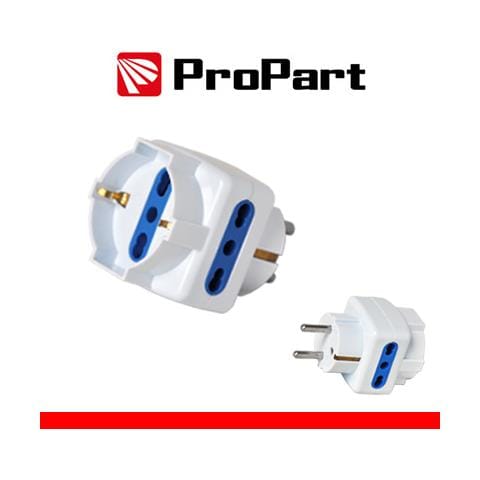 Adattatore 3pos Bipasso/schuko Spina Schuko - Foto 1