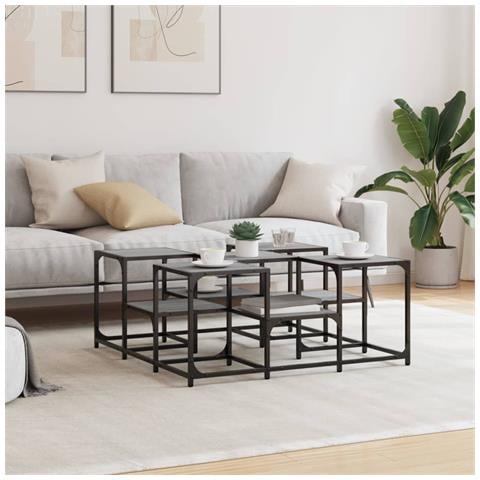 Tavolino Da Salotto Grigio Sonoma 91x91x40 Cm Legno Multistrato - Foto 3