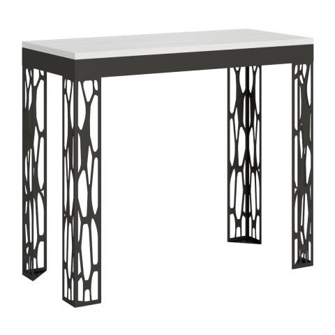 Consolle Allungabile 90x40/300 Cm Ghibli Evolution Telaio Antracite - Cemento - Foto 1