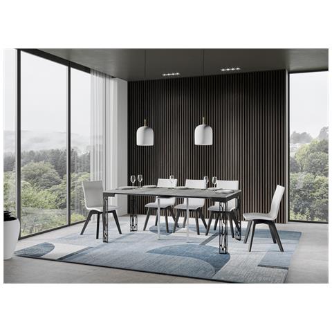 Consolle Allungabile 90x40/300 Cm Ghibli Evolution Telaio Antracite - Cemento - Foto 2