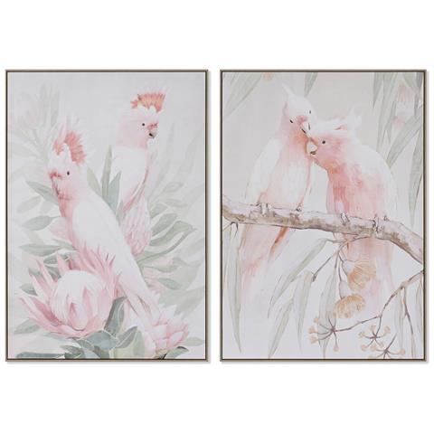 Quadro Pappagallo Tropicale 100 X 4 X 140 Cm (2 Unità) - Foto 1