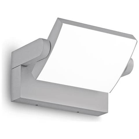 Applique Da Parete Contemporaneo Swipe Alluminio Grigio Led 20,5w 3000k Ip54 - Foto 1