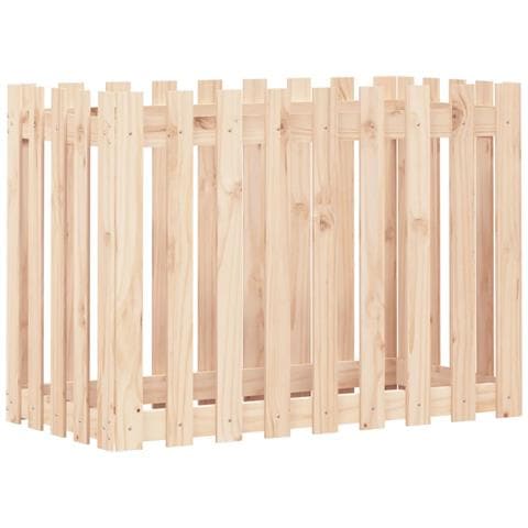 Fioriera Rialzata Da Giardino A Recinzione 100x50x50 Cm In Pino - Foto 2