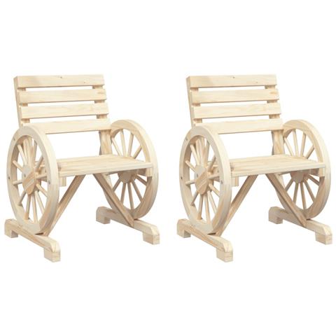 Sedie Da Giardino 2 Pz 58x58x78,5 Cm In Legno Massello Di Abete - Foto 2