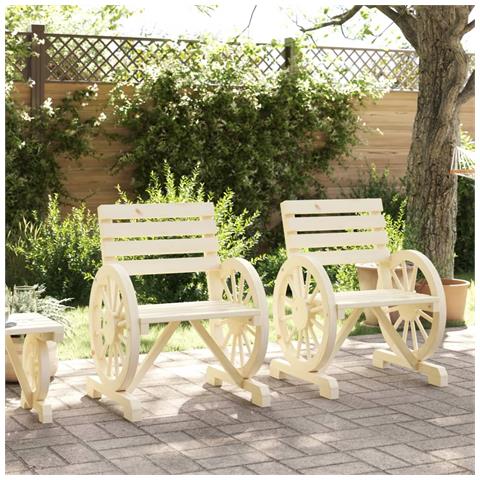 Sedie Da Giardino 2 Pz 58x58x78,5 Cm In Legno Massello Di Abete - Foto 3