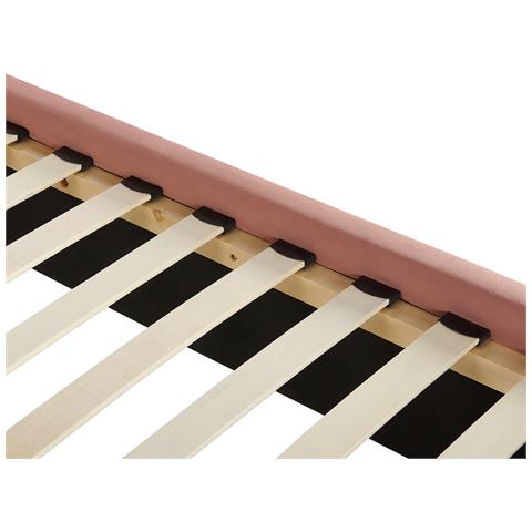 Letto Con Rete A Doghe Velluto Rosa 140 X 200 Cm Ayette - Foto 2