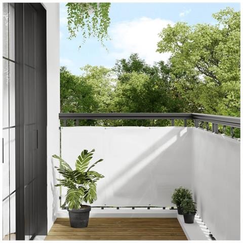 Paravento Da Balcone Bianco 90x800 Cm 100% Poliestere Oxford - Foto 1