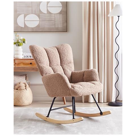 Sedia A Dondolo Bouclè Sabbia Oulu - Foto 1