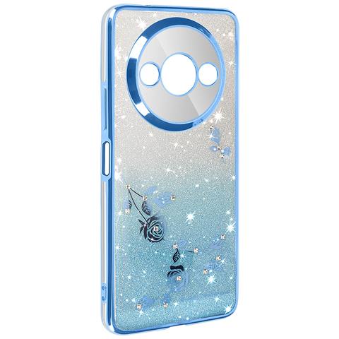 Cover Fiori Glitter Per Xiaomi Redmi A3 Silicone Anello Supporto - Foto 5