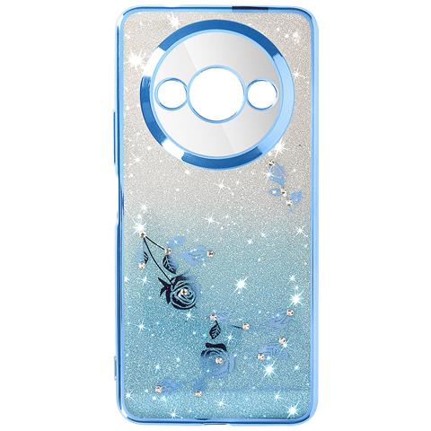 Cover Fiori Glitter Per Xiaomi Redmi A3 Silicone Anello Supporto - Foto 1