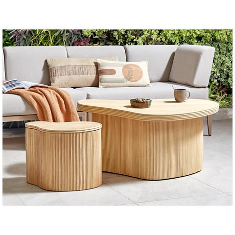Set Di 2 Tavolini Da Caffè Salanti Rattan Naturale - Foto 1
