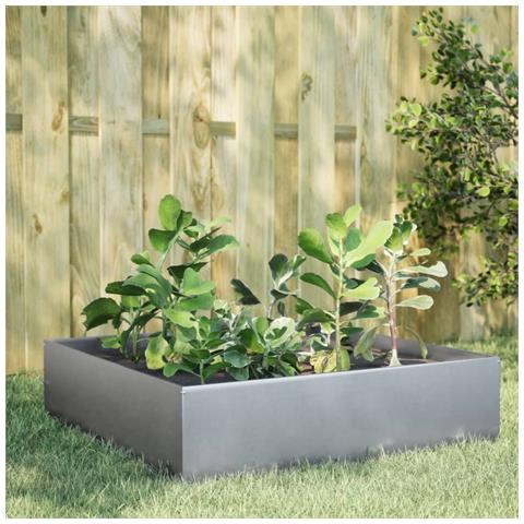 Fioriera Rialzata da Giardino 100x100x25 cm in Acciaio Zincato - Foto 2